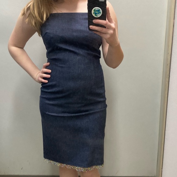 Muse beaded strap jean dress - Picture 4 of 15